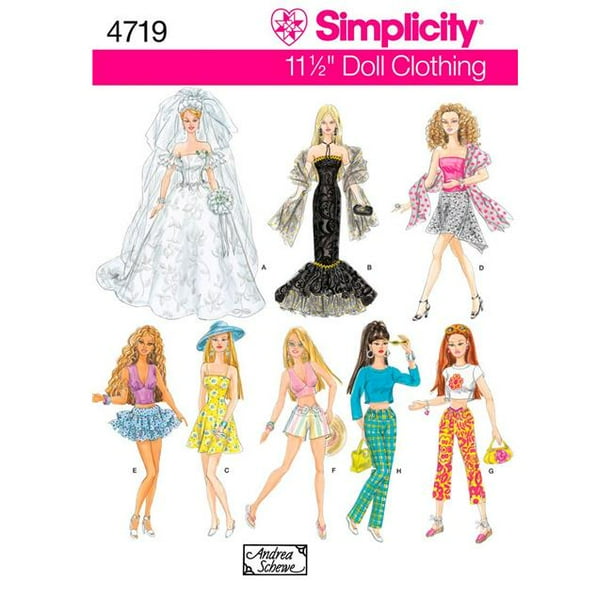 NEW Simplicity Doll Clothes Pattern #5785 for 11" Barbie Dolls NEW Simplicity Doll Clothes Pattern #5785 for 11" Barbie Dolls